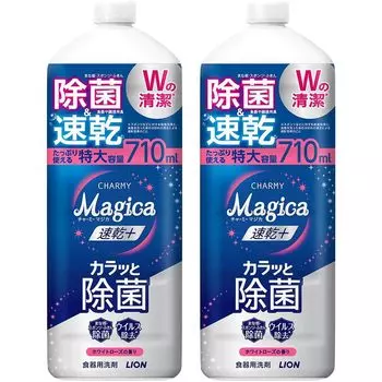 Купить Большое Charmy Magica Dishwashing Quick Drying Lightly White Rose Large 710 мл x 2 [Объемная емкость] Моющее средство, Плюс, Дезинфицирующее, Аромат, Сменный блок,
