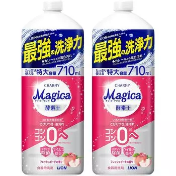 купить большой Charmy Magica Средство для мытья посуды Enzyme Plus Fresh Peach Scent, большой запасной блок 710 мл x 2 шт. [Объемная емкость]