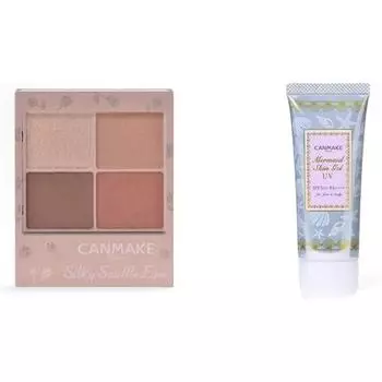 [Купить набор] Canmake Silky Flare Eyes Matte Type M02 Chaibrick Тени для век Матовые тени для век 4 цвета Тени для век 1 x 1 + Гель для кожи Canmake Mermaid UV 01 40 г