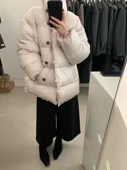 Куплена на осень и зиму повседневная литературная скандинавская мягкая стеганая куртка-пуховик женская короткая куртка average size within 75kg