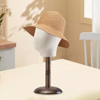 Купольная модель головы манекена из ткани, витрина, модный, простой в использовании держатель для шляпы Brown and Long