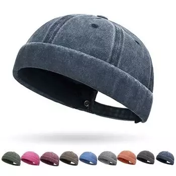 Купольные шляпы без полей для женщин и мужчин, рабочие, матросские, кепки с закатанными манжетами, ретро-джинсовые шляпы для докера для походов, путешествий и вылазок на природу