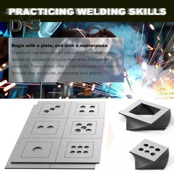 Купоны на практику сварки стали, металлические пластины толщиной 17 калибров, комплексный комплект для повышения навыков сварки для начинающих серебряный