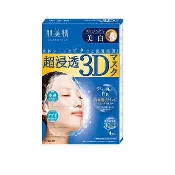 [Kuracie] Hada Bisei Super Penetrating 3D Mask (Whitening) 4 pieces, 6 pieces set...