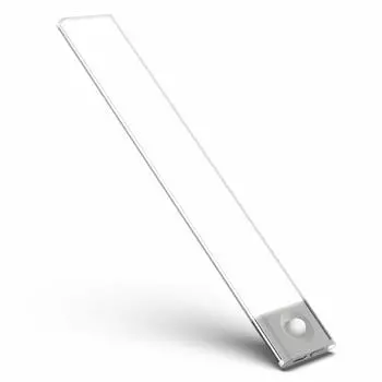 KURASHI светодиодный датчик света бар свет датчик движения внутреннее освещение плавное затемнение ультра тонкий USB тип C перезаряжаемый магнит в комплекте 40 см серебристый