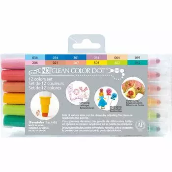 Kuretake pen ZIG clean color dot 12 colors water-based TC-6100/12V