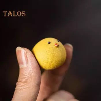 Курица Чай Домашнее Животное Ручной Работы Фиолетовый Песок Художественное Украшение Милая Чайная Игрушка для Чайного Сервиза Привлекательное Украшение Стола Декор Книжной Полки Chick