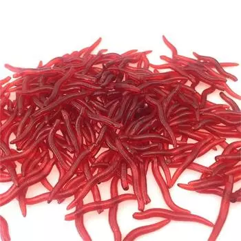 (Курица Кунг Пао)50 шт. мягкие вилки для рыбалки на животе и груди, игральные кости, имитация дождевого червя one size красный
