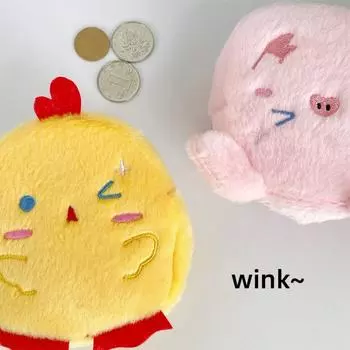 Курица мультфильм сумка для хранения мультфильм плюшевые наушники сумка подарок свинья плюшевый кошелек для монет дети жёлтый