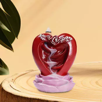 Курильница для благовоний Love Shape Backflow, подарок на День святого Валентина, ручная работа, 3,4x3x4,2 дюйма, украшение стола