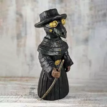 Курильница для благовоний Plague Doctor, настольное украшение из смолы, эффективное средство для снятия стресса и беспокойства для украшения дома серый
