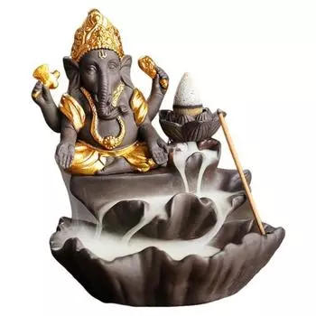 Курильница для благовоний с легким обратным потоком, классическая креативная курильница с декором в виде статуи слона для подарков C