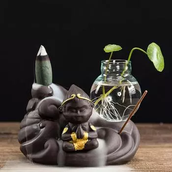 Курильница для благовоний Sun Wukong Фиолетовая керамика Курильница для благовоний Monkey King Reverse Flow D