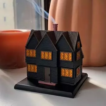 Курильница для благовоний «Ведьмин дом» в Массачусетсе, украшение на осенний праздник Хэллоуина, курильница для благовоний в форме «Ведьминого дома»