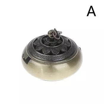 Курильница для благовоний в виде цветка лотоса, ретро, выдолбленная, цинковый сплав, подвесные курильницы для лотоса, благословение, держатель для настурции, домашний офис, декор A