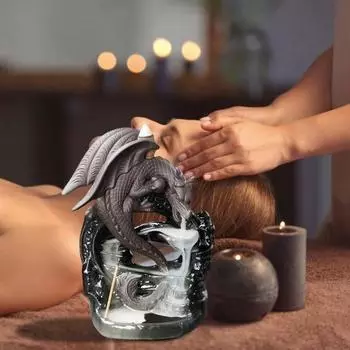 Курильница для благовоний в виде дракона, керамическая подставка для благовоний с обратным потоком в виде крылатого дракона, курильница для благовоний в виде водопада для комнаты для медитации, спальни