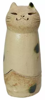 Курильница для благовоний в виде кошки, ручная работа, подарок, японская посуда, милый интерьер (большой) [Ш5xВ12см]