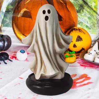 Курильница для благовоний в виде призрака на Хэллоуин, жуткий белый держатель для благовоний из смолы для гостиной, спальни, украшения для рабочего стола 19cm