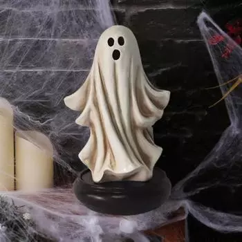 Курильница для благовоний в виде призрака на Хэллоуин, жуткий белый держатель для благовоний из смолы для гостиной, спальни, украшения для рабочего стола 19cm