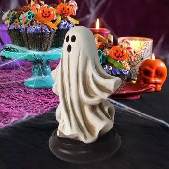 Курильница для благовоний в виде призрака на Хэллоуин, жуткий белый держатель для благовоний из смолы для гостиной, спальни, украшения для рабочего стола 19cm