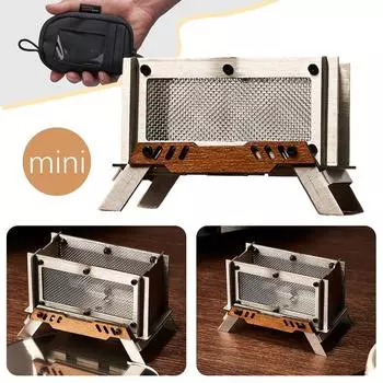 Курильница для кемпинга, мини-дровяная печь, держатель для ароматерапии, тип карты, угольная печь из нержавеющей стали для медитации на кемпинге CHINA