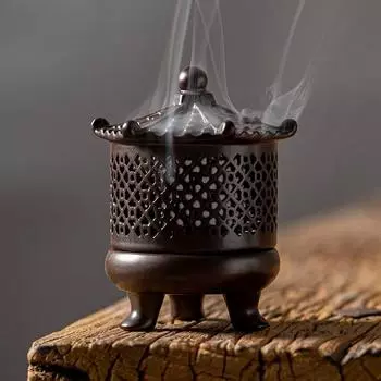 Курильница Gutta Disc, китайская дзенская винтажная трехногая курильница, керамическая чайная церемония, украшения для дома в стиле дзен