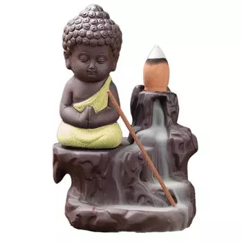 Курильница Monk Backflow для благовоний Relax Comfortable Purple Sand Waterfall с 30 благовониями светло-желтого