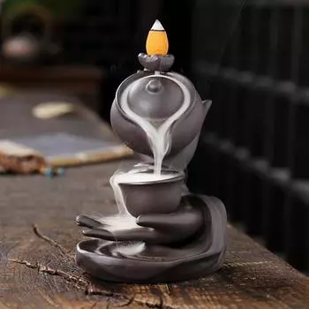 Курильница с фиолетовым песком, успокаивающая, практичная, лечебная, ароматерапевтическая курильница чёрный