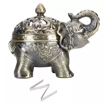 Курильница в форме слона, ароматерапевтическое украшение для гостиной, прихожей, спальни(бронза ) бронзовый