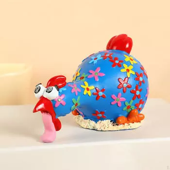 Куриные фигурки скульптура ремесло милый садовый декор петух искусство для забора на заднем дворе синий