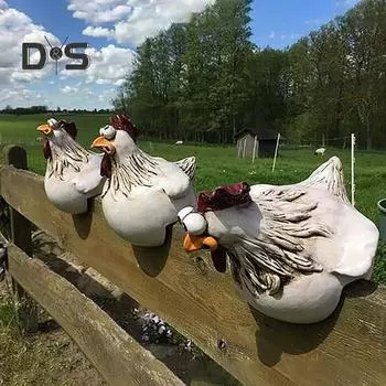 Куриный садовый кол, смоляный петух, пародия на петуха, забавный водонепроницаемый, не выцветающий, креативное украшение для дома для двора, сада, балкона A