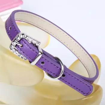 Курированный ошейник из ПУ кожи для кошек и собак с подвеской на шею и поводком - Европейский и американский стиль XS: 1.0cm width, 30cm length, neck 20cm-28cm