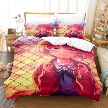 Kuriyama Mirai Bedding Set Single Twin Full Queen King Size Bed Set Aldult Kid Bedroom Duvetcover Sets 3D conjunto de cama anime EU Single 135x200cm