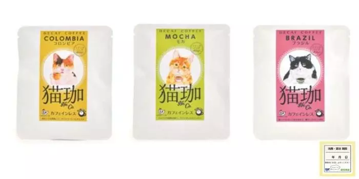 KUROCAFE Noin Cat Coffee декофеинизированный кофейный набор, пакет для капель, 1 шт. x 3 вида декофеинизированного кошачьего кофе, подарочный вид, доставка, срок годности, наклейка