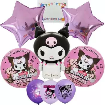 Kuromi Character Balloon Birthday Party 8 Piece Set Girls Online Shop ALBA Kuromi-chan