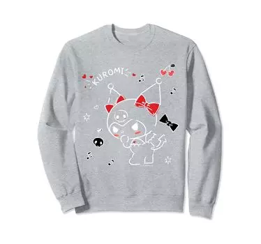 Толстовка с лентой Kuromi US Design серый