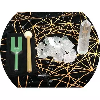 KUROP Crystal Tuner 4096 Гц Камертон Натуральный Кристалл для Очищения Очищение (Нет набора/карты)
