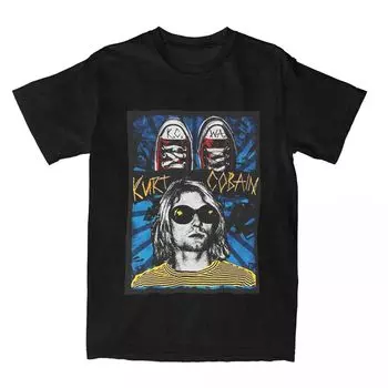 Kurt Cobain American Band Part T-Shirts Men Women 100% Cotton Tee Casual Round Neck T Shirt Harajuku Streetwear Clothes S
