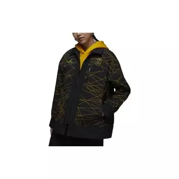 Куртка Air Jordan x Paris Saint-Germain Anthem черная/желтая женская верхняя одежда DV2987-010 XL