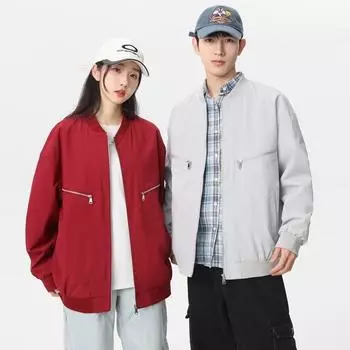 Куртка American Baseball Мужская весенне-осенняя модная куртка-бомбер High Street Ruffian Teen M чёрный