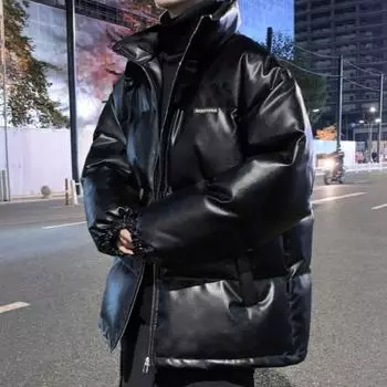 Куртка Americanstyle High Street из искусственной кожи с хлопковой подкладкой, мужской костюм для хлеба, зимняя утепленная куртка с воротником-стойкой из кожи с хлопковой подкладкой, пальто для пары S