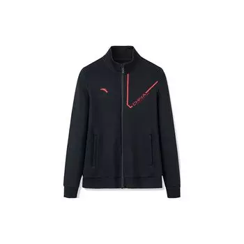 Куртка Anta Logo Pattern Zip-Up Stand воротник Женская куртка Черный 162317712-4 L