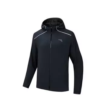 Куртка Anta Running Series с капюшоном и длинными рукавами, мужские куртки, темно-серые 952435601-3 M
