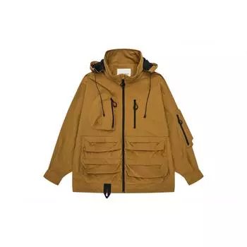 Куртка Asics X Myge Outdoor Mountain Style, однотонная, с несколькими карманами, воротником-стойкой, с длинным рукавом, унисекс, коричневая 2203A278-300 XL