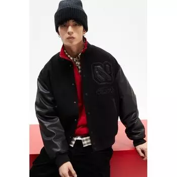 Куртка бейсбольная HM свободного кроя черного цвета Future Loading S