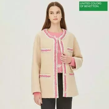 Куртка Benetton Benetton Mazel Solid Bajk50261 Iv Ivory/42