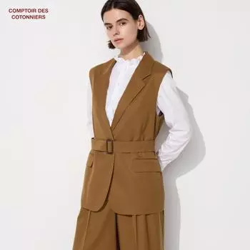 КУРТКА БЕЗРУКАВОВ ИЗ ЯПОНСКОЙ ШЕРСТИ UNIQLO COMPTOIR DE COTONIE