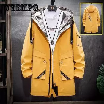 Куртка большого размера мужская с капюшоном рабочая одежда весенняя повседневная свободная куртка мягкая и удобная длинная ветровка XXXXL бежевый