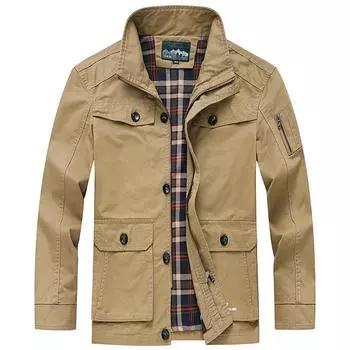 Куртка большого размера, мужская свободная ветровка с воротником-стойкой, повседневная рабочая одежда, мужская куртка M