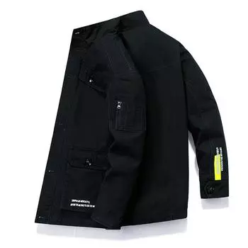 Куртка большого размера, мужская свободная ветровка с воротником-стойкой, повседневная рабочая одежда, мужская куртка M